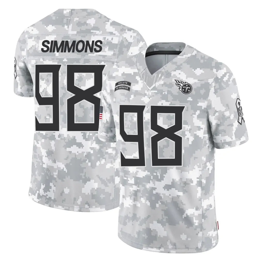 Pouc T.Titans #98 Jeffery Simmons Player Arctic Camo Limited Salute to Service Home Game Stitched Jerseys