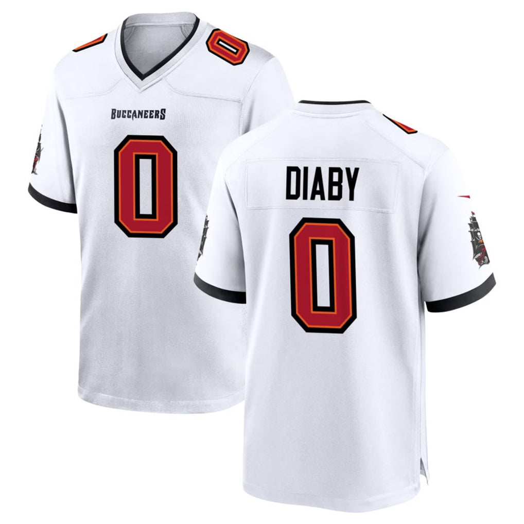 Pouc TB.Buccaneers #0 Yaya Diaby Player White Home Game Stitched Jerseys