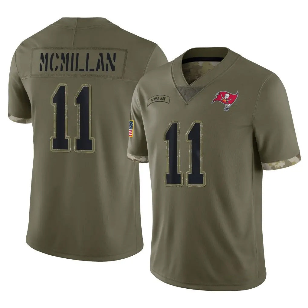 Pouc TB.Buccaneers #11 Jalen McMillan Player Olive Limited Salute To Service Home Game Stitched Jerseys