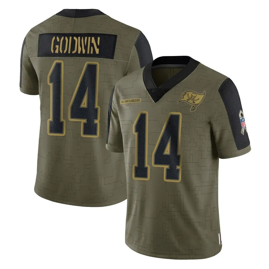 Pouc TB.Buccaneers #14 Chris Godwin Jr. Player Olive Salute To Service Limited Game Stitched Jerseys
