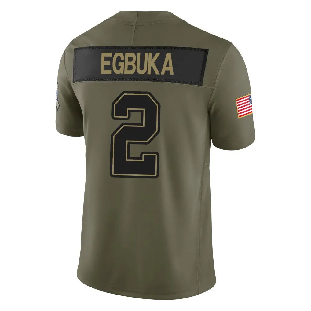 Pouc TB.Buccaneers #2 Emeka Egbuka Player Salute to Service Limited Olive Stitched Jerseys