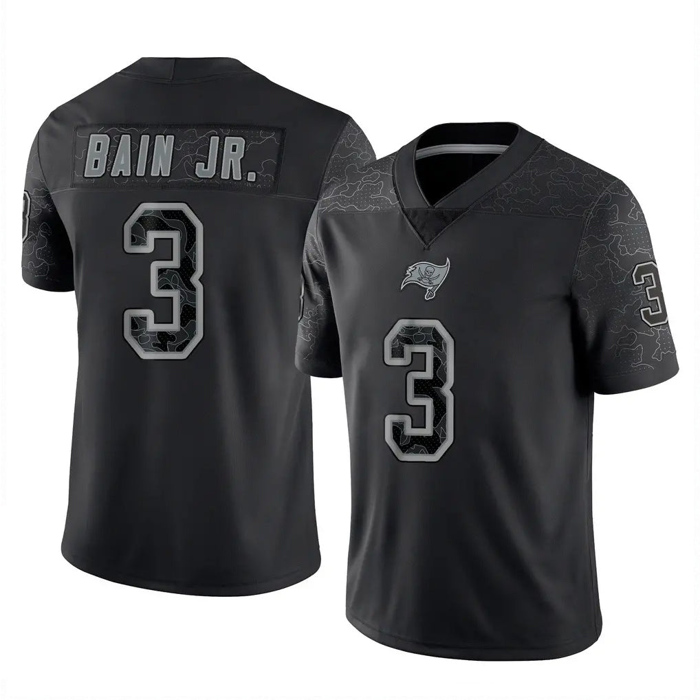 Pouc TB.Buccaneers #3 Rueben Bain Jr. Player Black Reflective Limited Home Game Stitched Jerseys