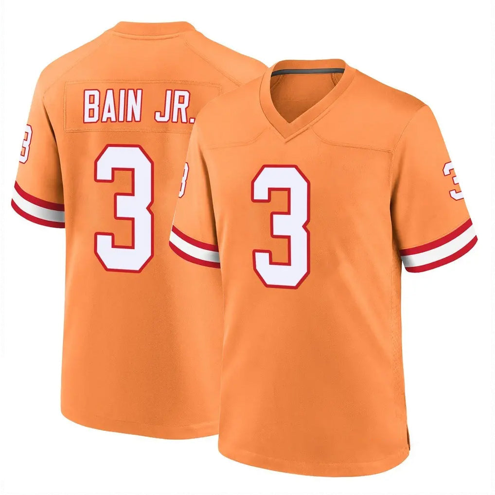 Pouc TB.Buccaneers #3 Rueben Bain Jr. Player Orange Throwback Home Game Stitched Jerseys
