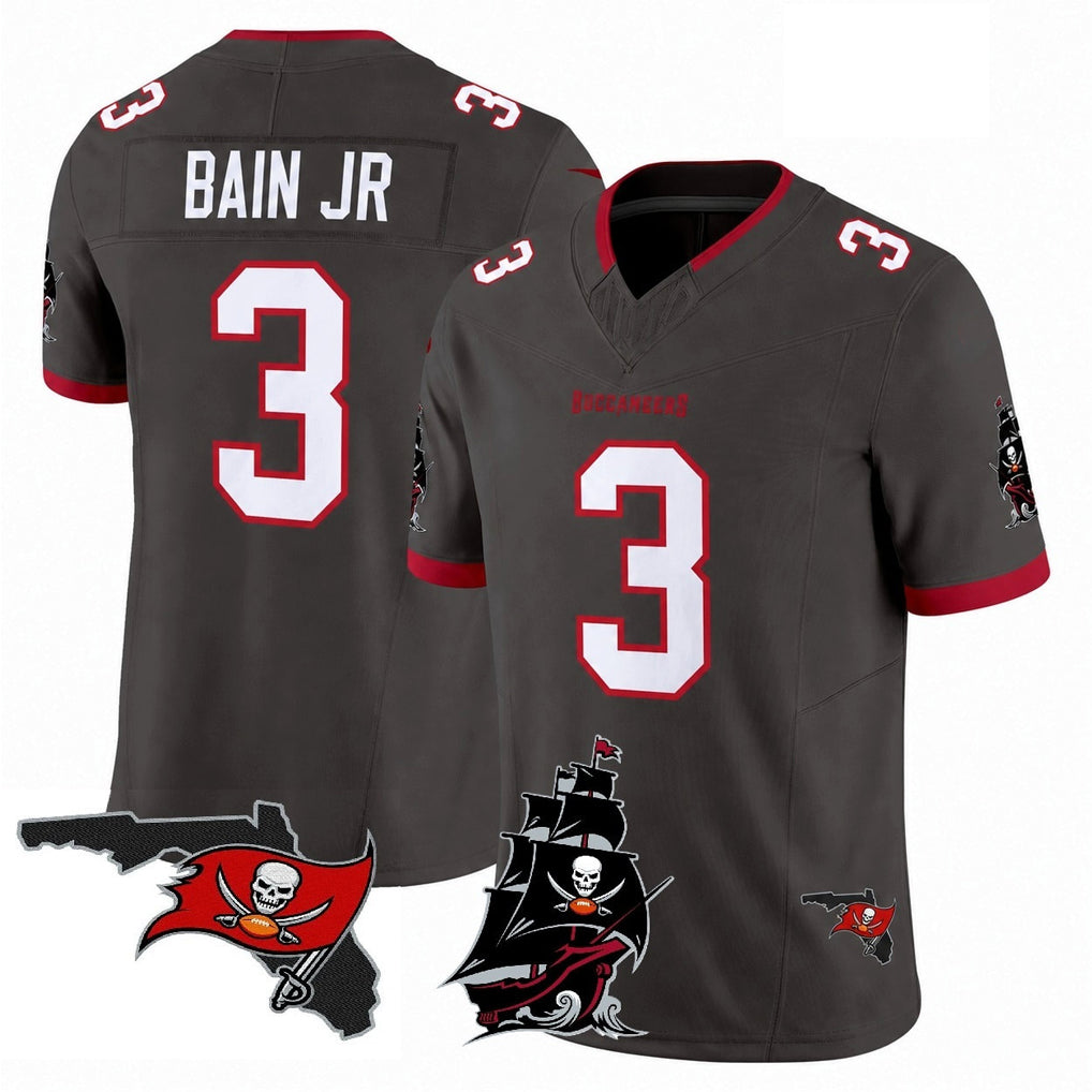 Pouc TB.Buccaneers #3 Rueben Bain Jr. Player Pewter Limited 2026 Season Vapor F.U.S.E. Home Game Stitched Jerseys