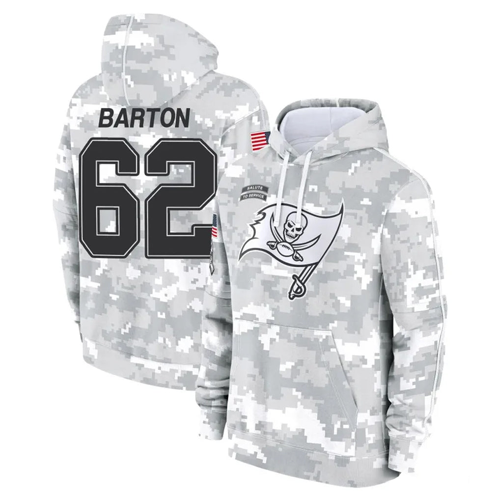 Pouc TB.Buccaneers #62 Graham Barton Player Arctic Camo Limited Salute to Service Pullover Hoodies Game Stitched Jerseys