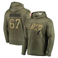 Pouc TB.Buccaneers #67 Luke Goedeke Player Olive Salute to Service Pullover Hoodie Home Game Stitched Jerseys