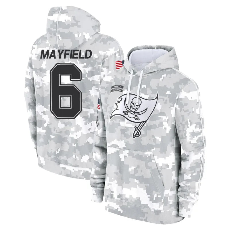 Pouc TB.Buccaneers #6 Baker Mayfield Player Salute to Service Hoodies & T-Shirts Stitched Jerseys