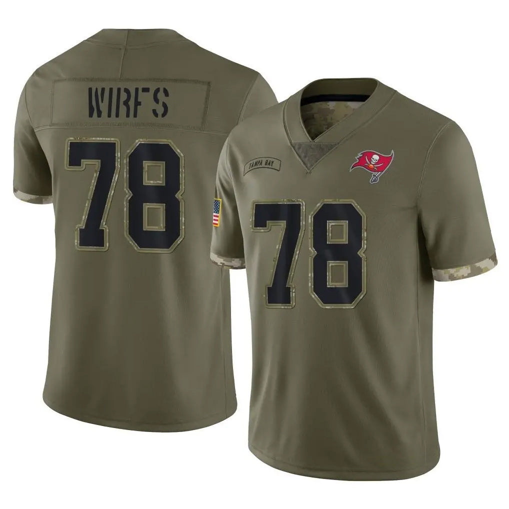 Pouc TB.Buccaneers #78 Tristan Wirfs Player Olive Limited Salute To Service Home Game Stitched Jerseys