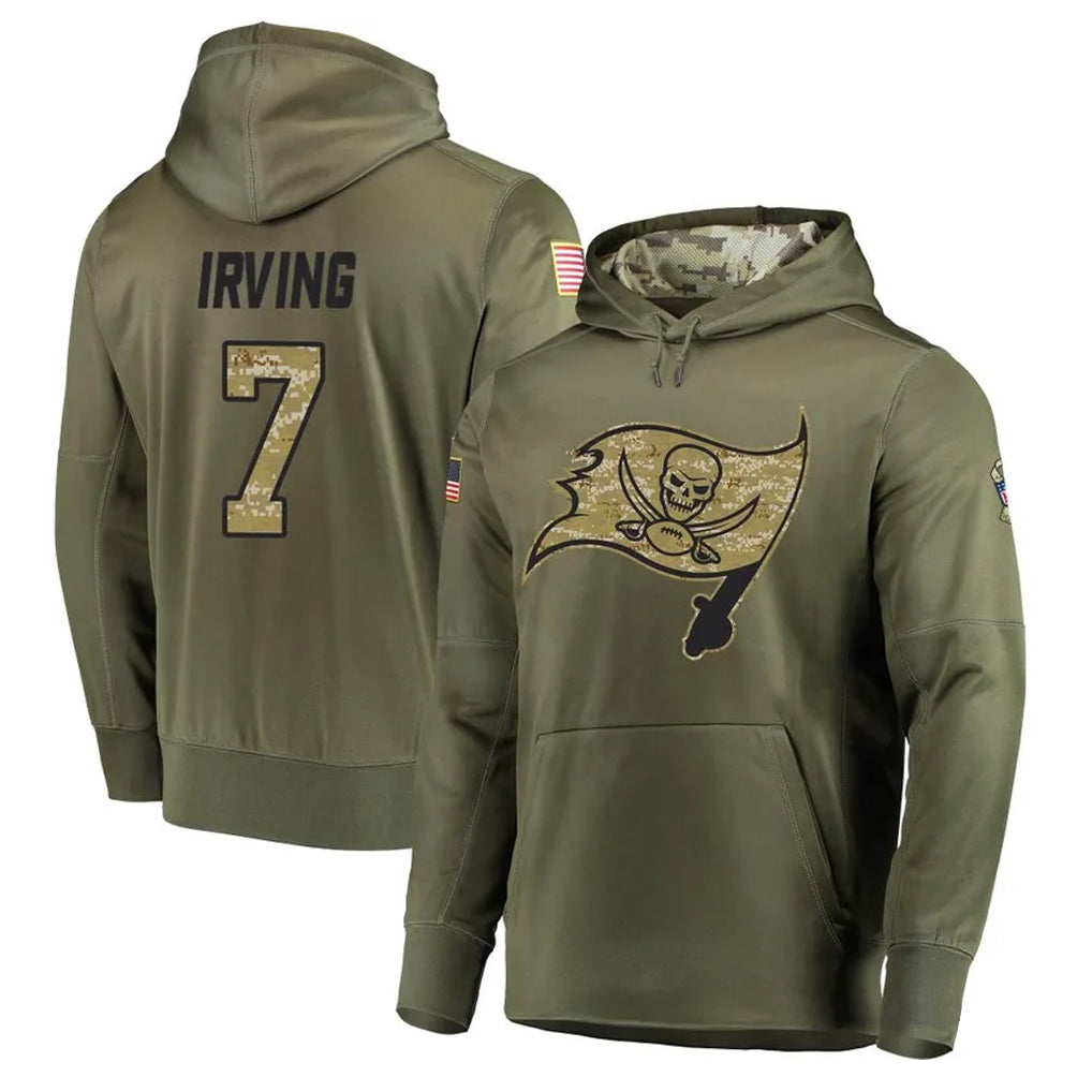 Pouc TB.Buccaneers #7 Bucky Irving Player Olive Salute To Service Limited Hoodies Stitched Jerseys