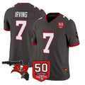 Pouc TB.Buccaneers #7 Bucky Irving Player Pewter 50th Season Vapor Limited Home Game Stitched Jerseys