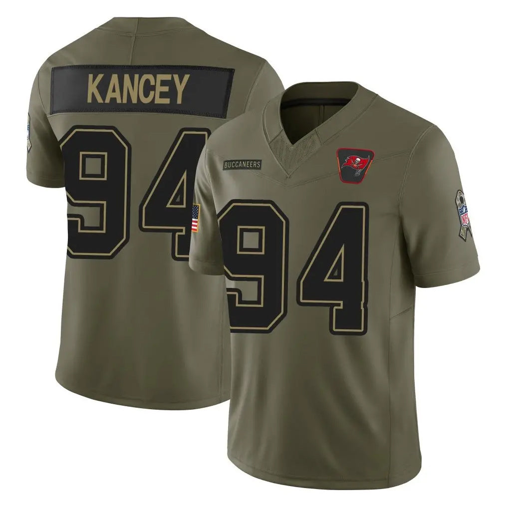 Pouc TB.Buccaneers #94 Calijah Kancey Player Olive 2025 Salute To Service Limited Home Game Stitched Jerseys