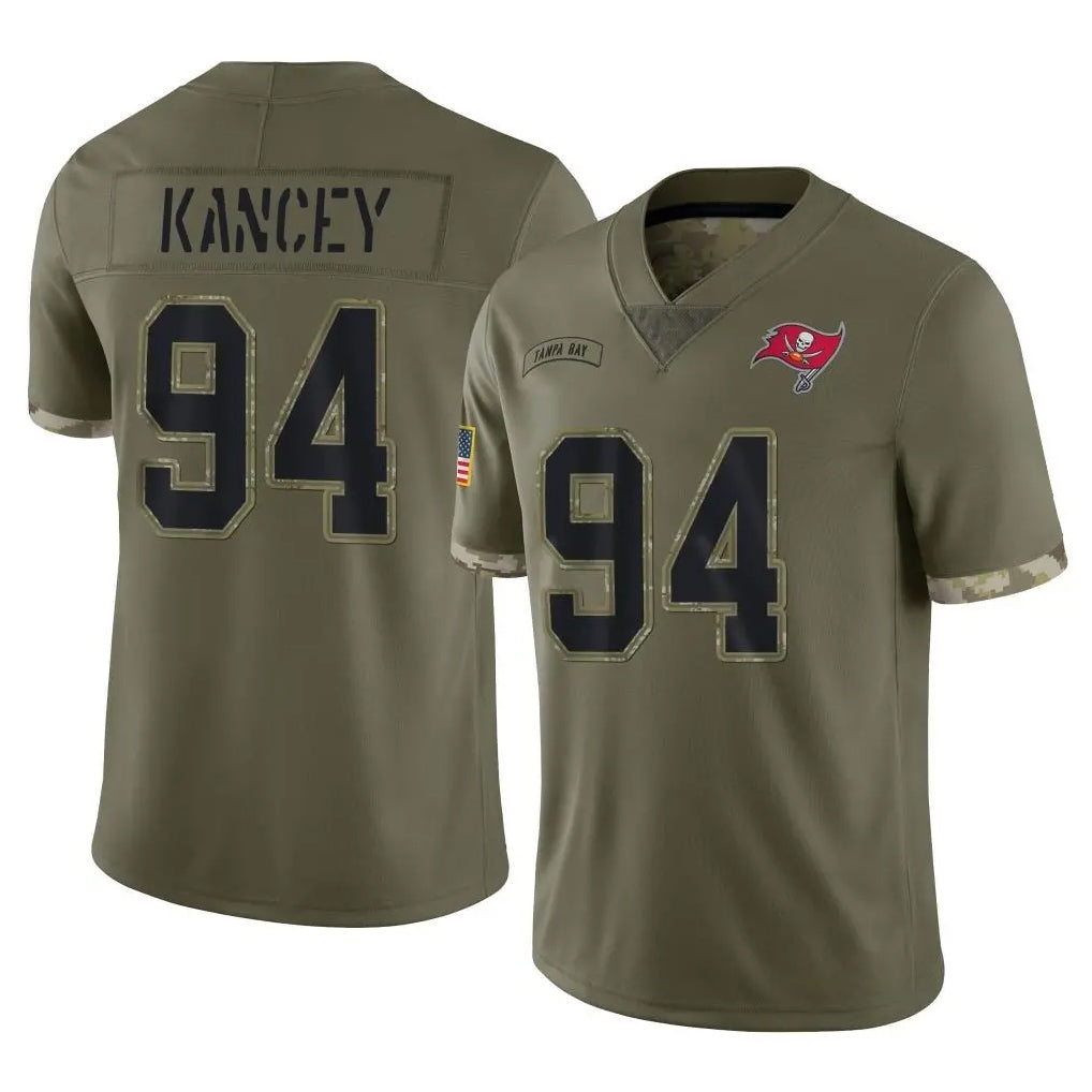 Pouc TB.Buccaneers #94 Calijah Kancey Player Olive Limited Salute To Service Home Game Stitched Jerseys