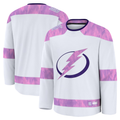 Pouc TB.Lightning White 2024 Hockey Fights Cancer Practice Jerseys