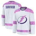 Pouc TB.Lightning White Hockey Fights Cancer Survivor Practice Jerseys