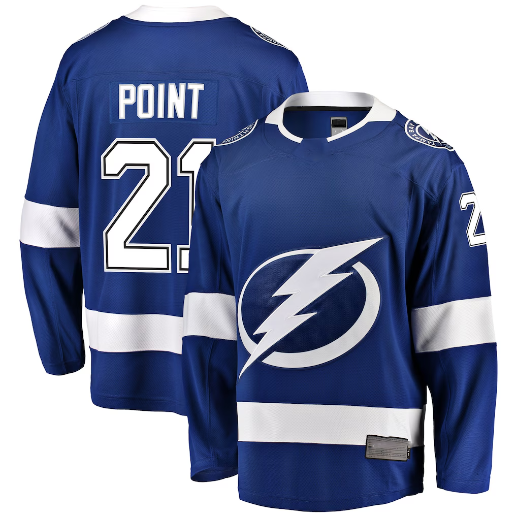 Pouc TB.Lightning #21 Brayden Point Blue Breakaway Jerseys