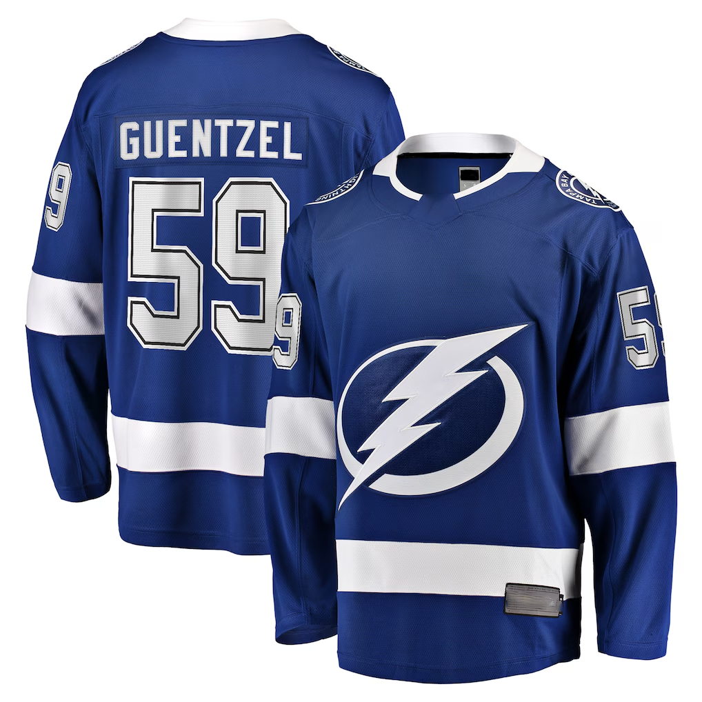 Pouc TB.Lightning #59 Jake Guentzel Blue Home Premier Breakaway Player Jerseys