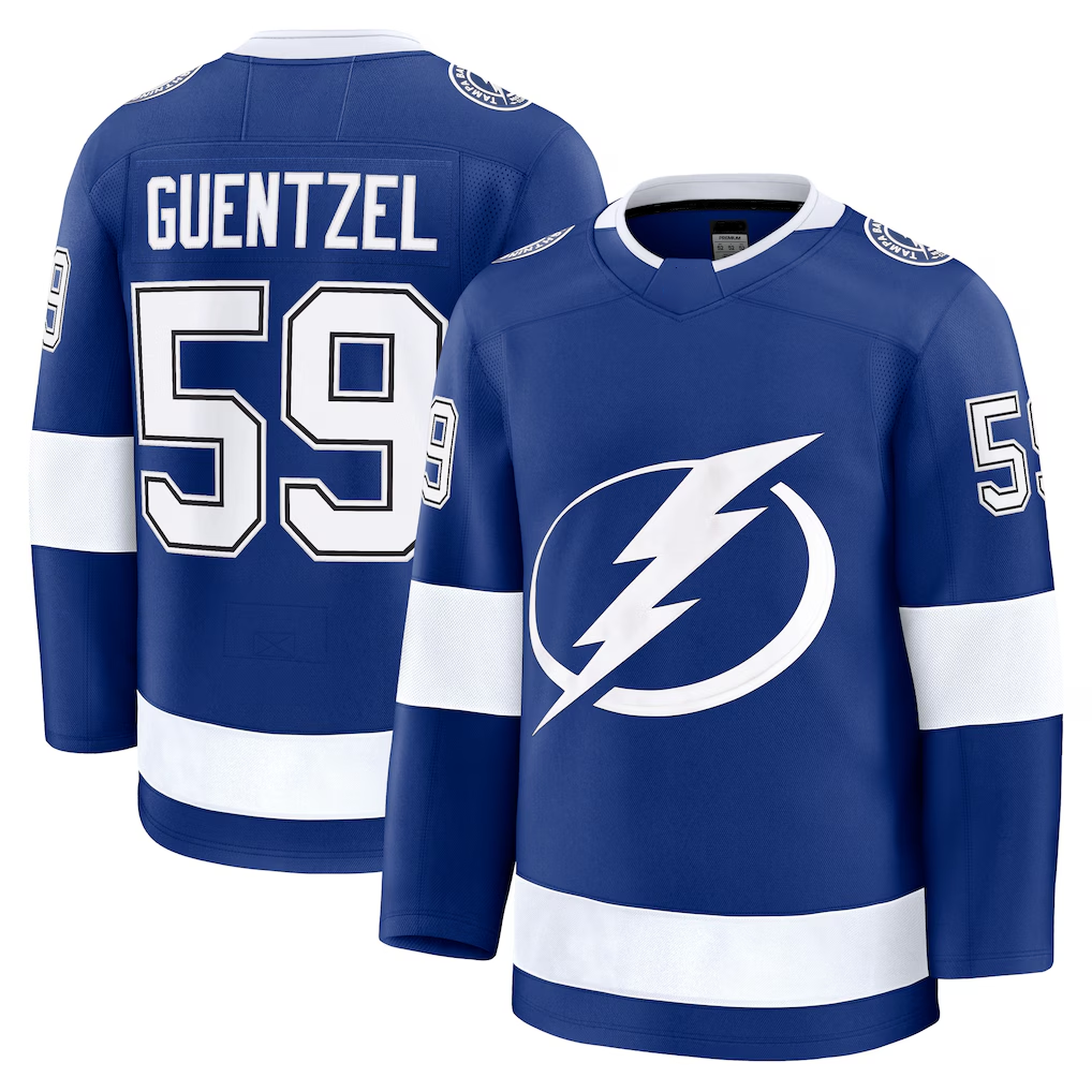Pouc TB.Lightning #59 Jake Guentzel Blue Home Premium Jerseys