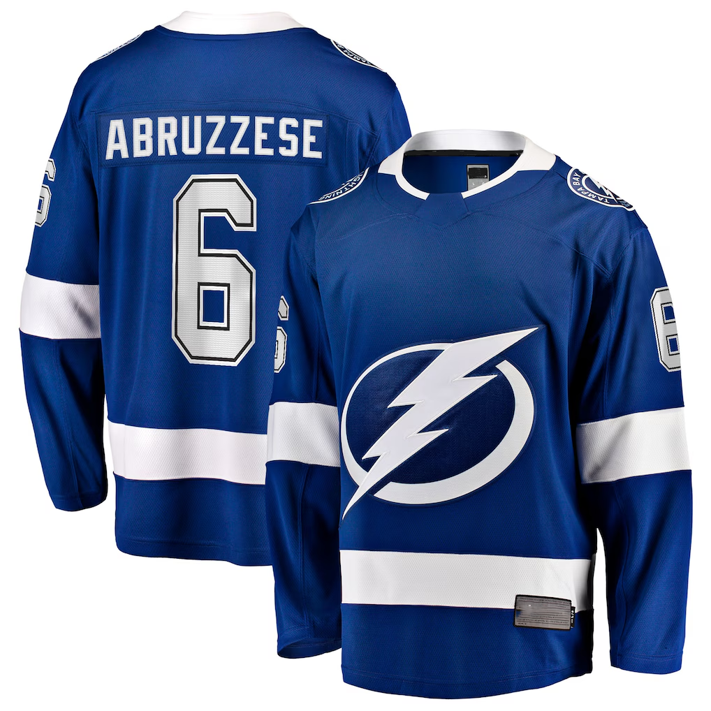 Pouc TB.Lightning #6 Nick Abruzzese Blue Home Breakaway Jerseys