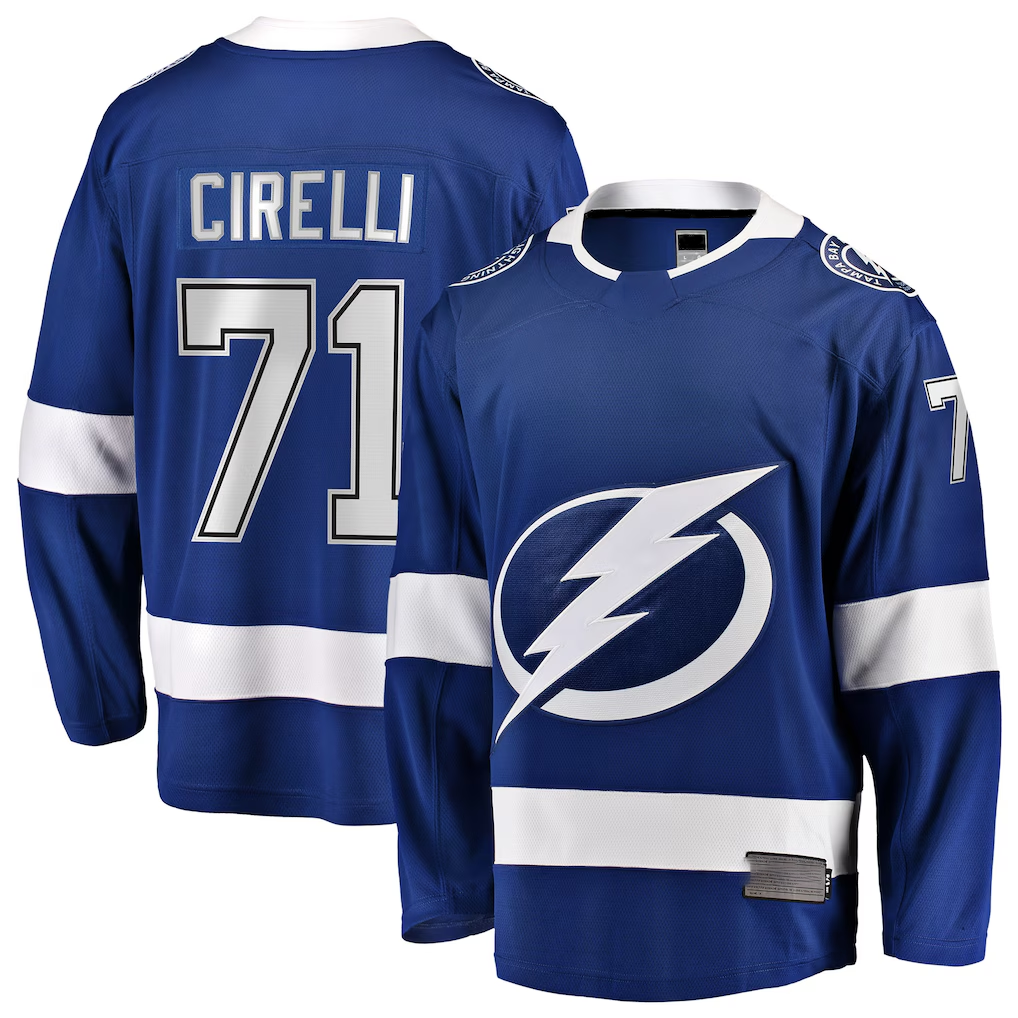 Pouc TB.Lightning #71 Anthony Cirelli Blue Home Breakaway Player Jerseys
