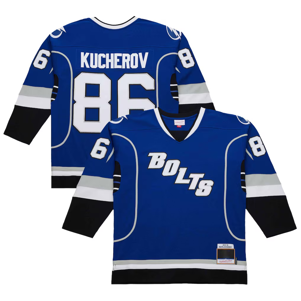 Pouc TB.Lightning #86 Nikita Kucherov Blue 2013-14 Power Play Jerseys