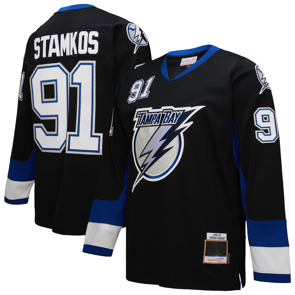 Pouc TB.Lightning #91 Steven Stamkos Mitchell & Ness Black 2008?09 Power Play Jerseys