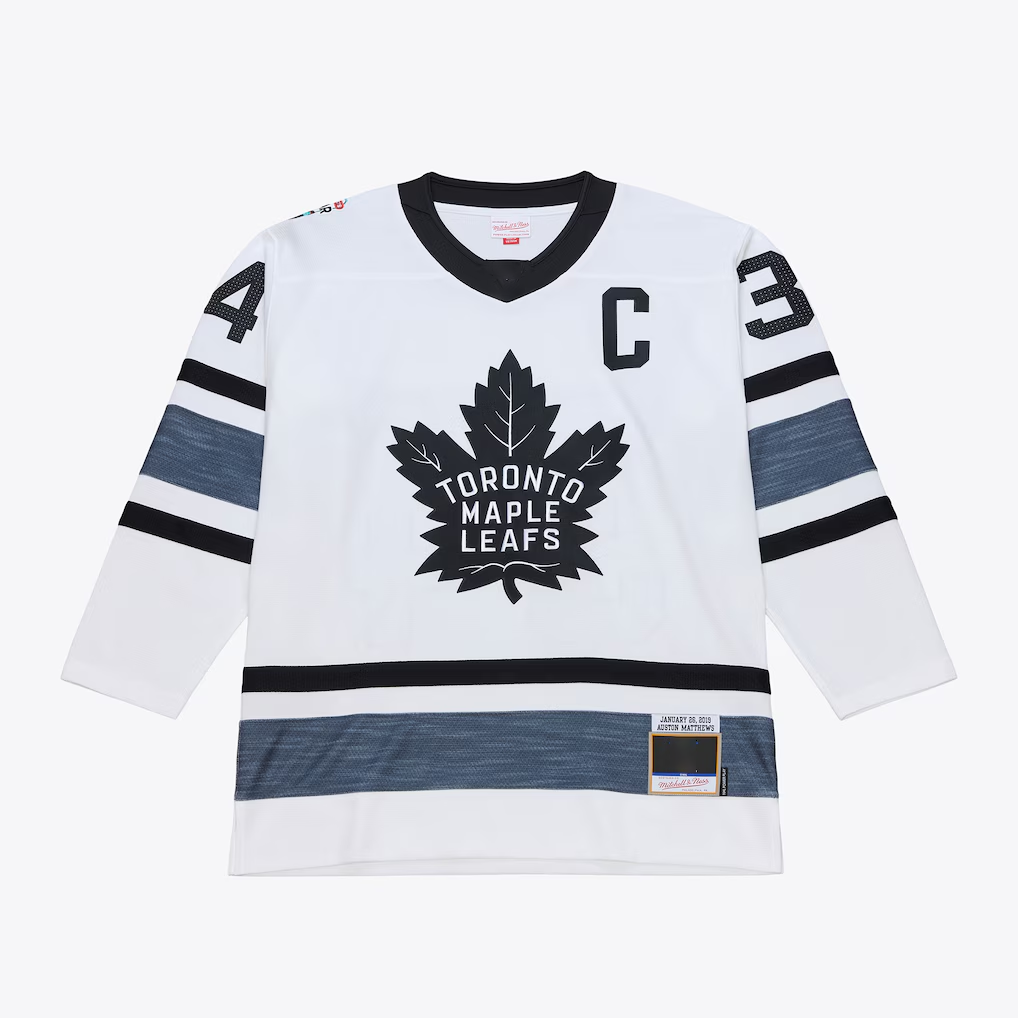 Pouc T.Maple Leafs Auston Matthews Mitchell & Ness White 2019 All-Star Game Power Play Jerseys