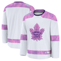 Pouc T.Maple Leafs White 2024 Hockey Fights Cancer Practice Jerseys