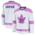 Pouc T.Maple Leafs White Hockey Fights Cancer Survivor Practice Jerseys