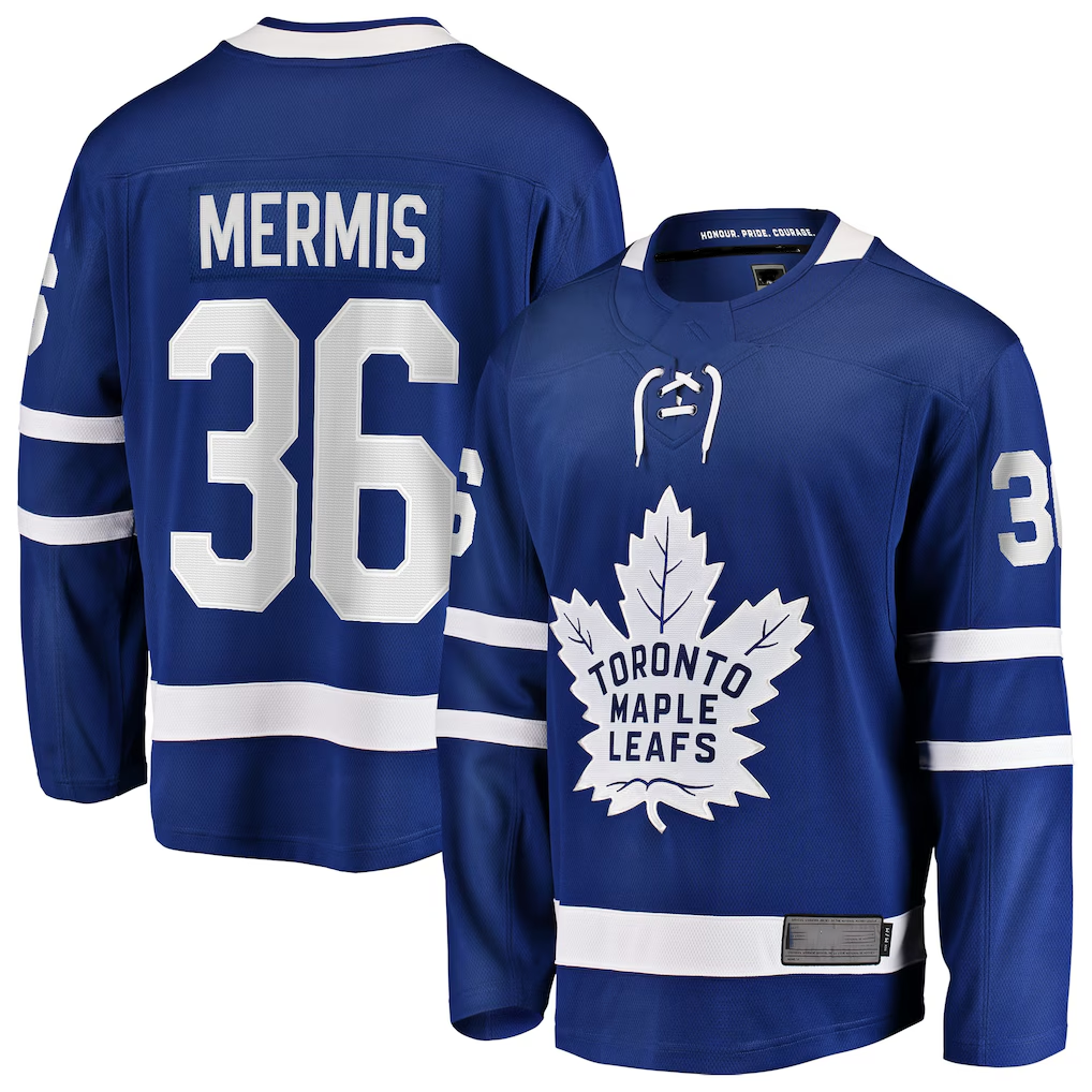Pouc T.Maple Leafs #36 Dakota Mermis Blue Home Breakaway Jerseys