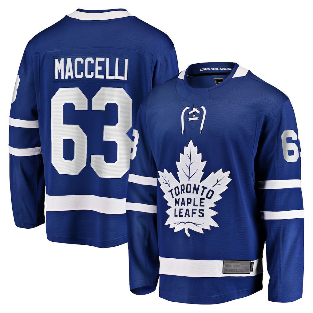 Pouc T.Maple Leafs #63 Matias Maccelli Blue Home Breakaway Jerseys