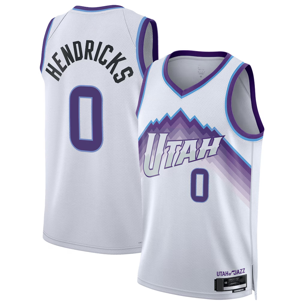 Pouc U.Jazz #0 Taylor Hendricks White Swingman Jerseys - Association Edition