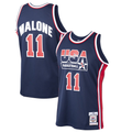 Pouc U.Jazz #11 Karl Malone Mitchell & Ness Navy 1992 Dream Team Authentic Jerseys