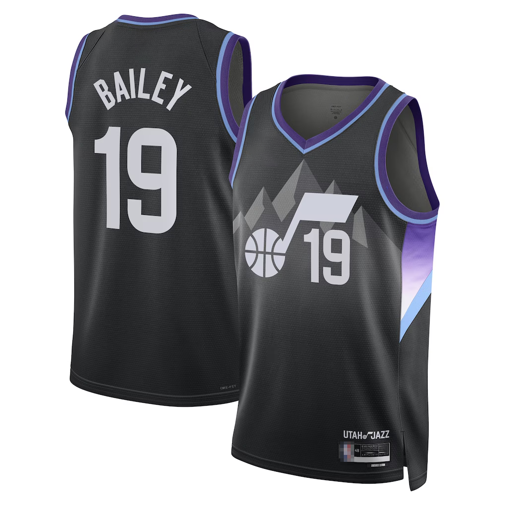 Pouc U.Jazz #19 Ace Bailey Black Swingman Player Jerseys - Statement Edition