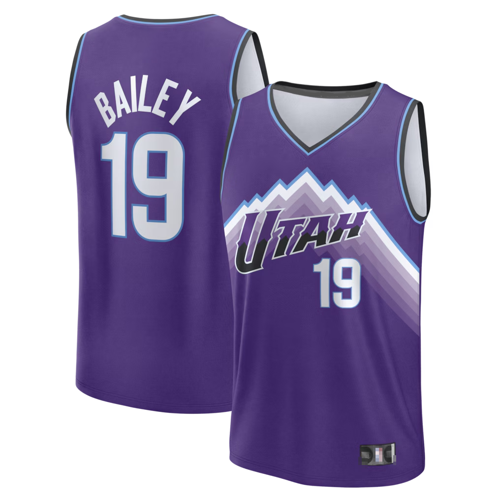 Pouc U.Jazz #19 Ace Bailey Fanatics Purple Fast Break Replica Jerseys - Icon Edition