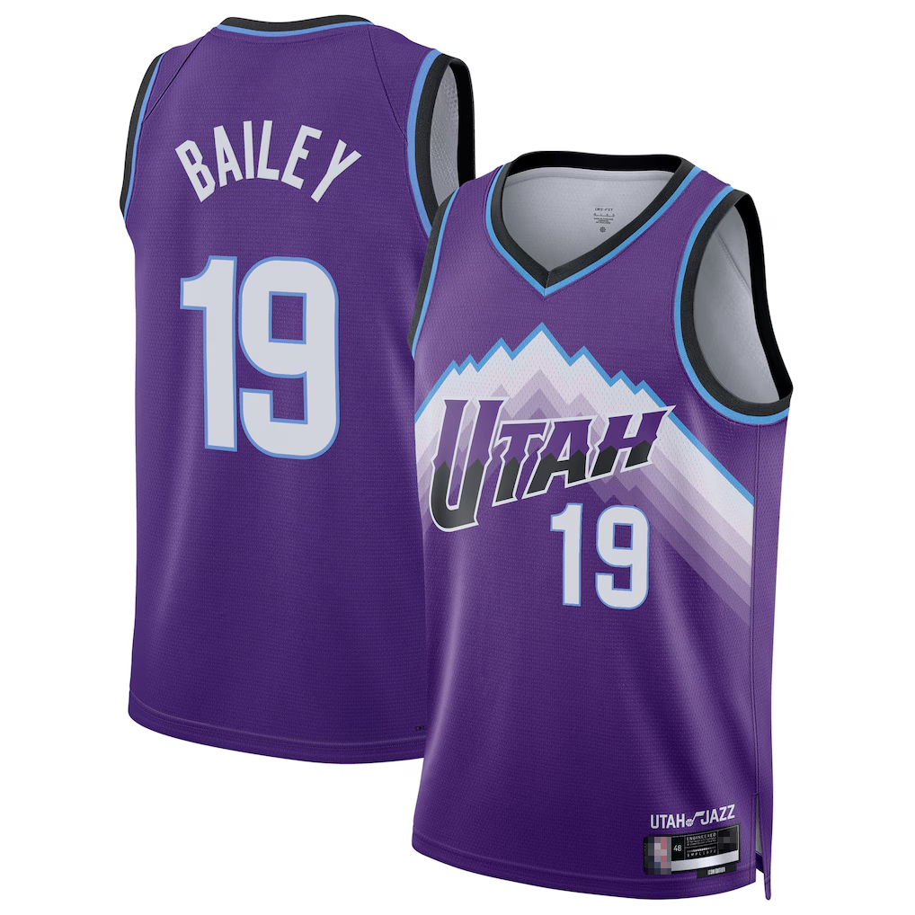 Pouc U.Jazz #19 Ace Bailey Purple Swingman Jerseys - Icon Edition