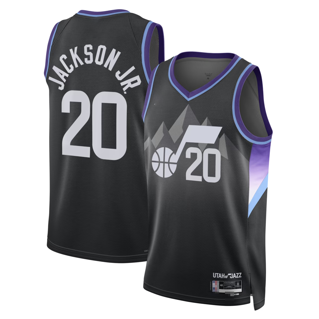 Pouc U.Jazz #20 Jaren Jackson Jr. Black Swingman Jerseys - Statement Edition