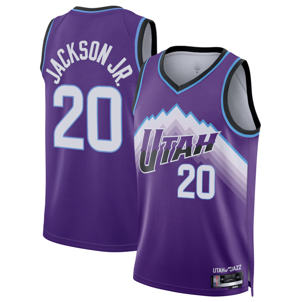 Pouc U.Jazz #20 Jaren Jackson Jr. Purple Swingman Jerseys- Icon Edition