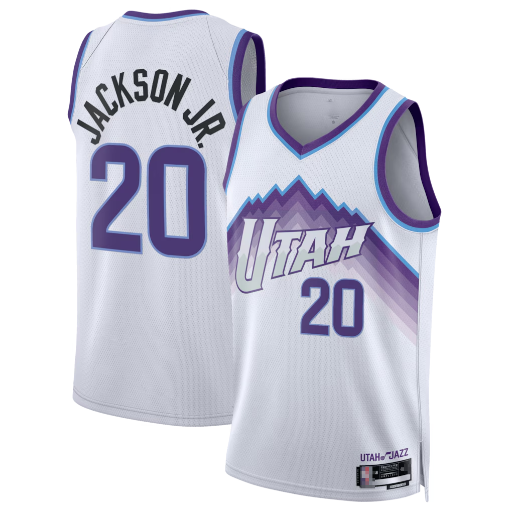 Pouc U.Jazz #20 Jaren Jackson Jr. White Swingman Jerseys - Association Edition