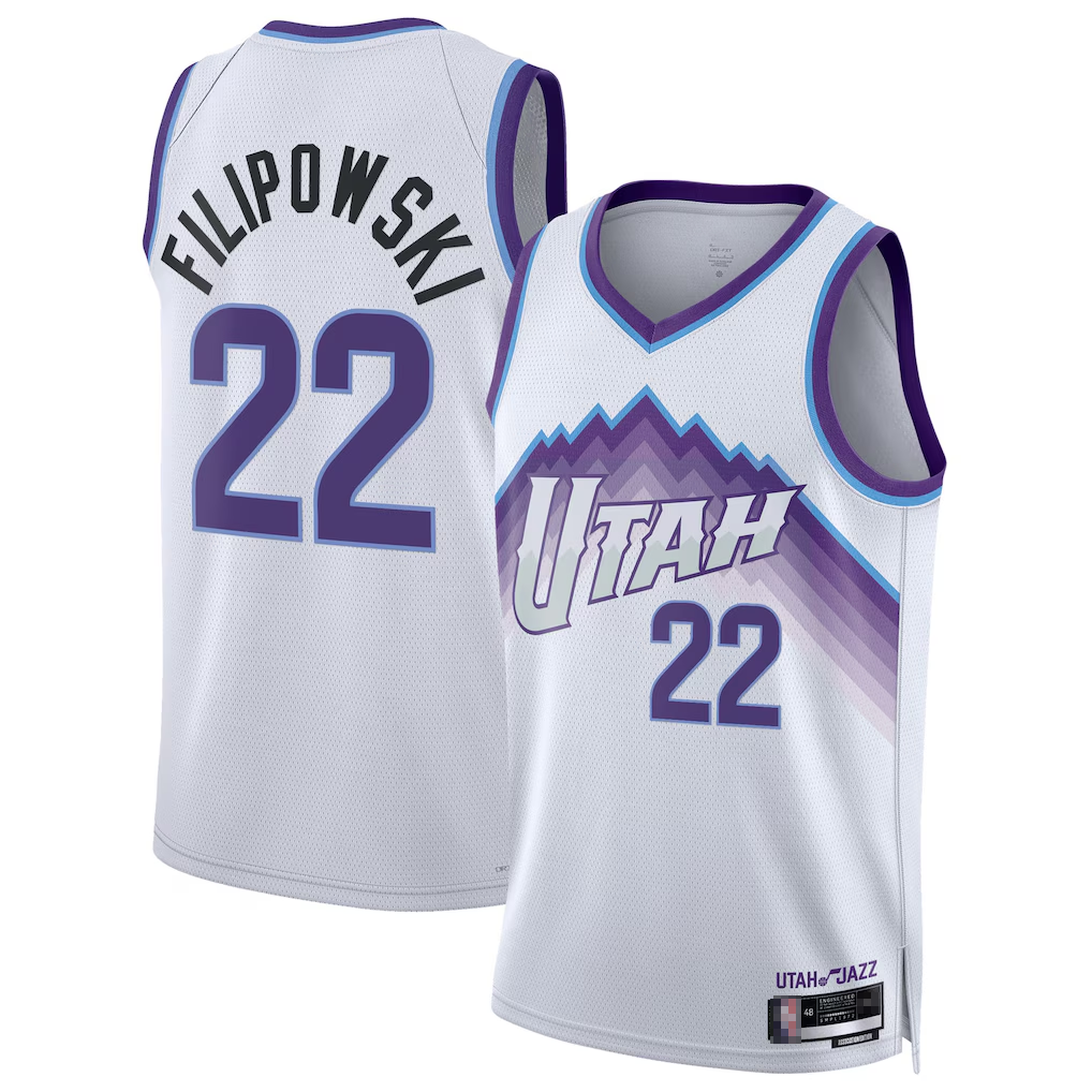 Pouc U.Jazz #22 Kyle Filipowski White Swingman Jerseys - Association Edition