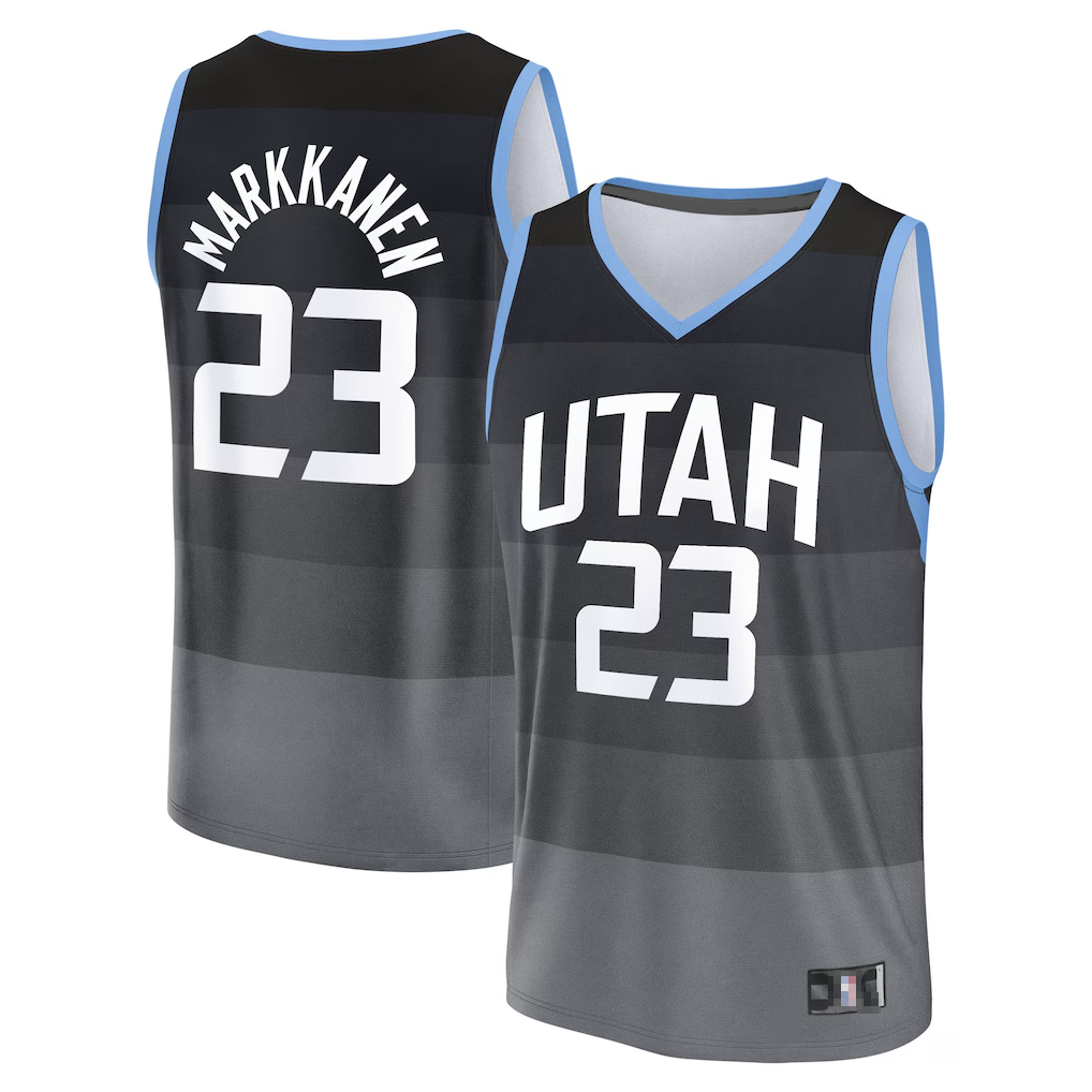 Pouc U.Jazz #23 Lauri Markkanen Fanatics Black 2025-2026 City Edition Fast Break Jerseys