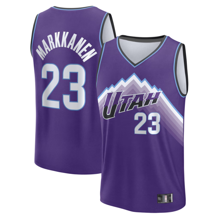 Pouc U.Jazz #23 Lauri Markkanen Fanatics Purple Fast Break Replica Jerseys - Icon Edition