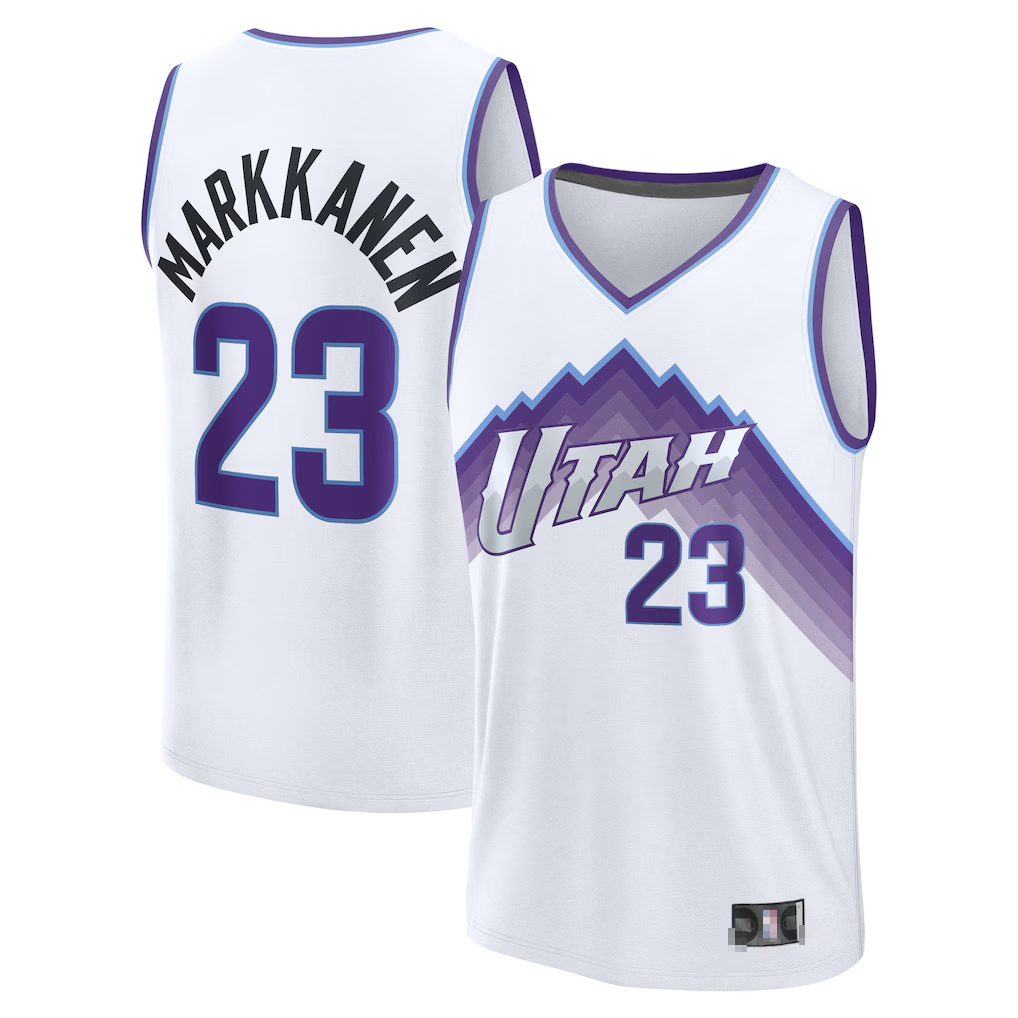 Pouc U.Jazz #23 Lauri Markkanen Fanatics White Fast Break Replica Player Jerseys - Association Edition