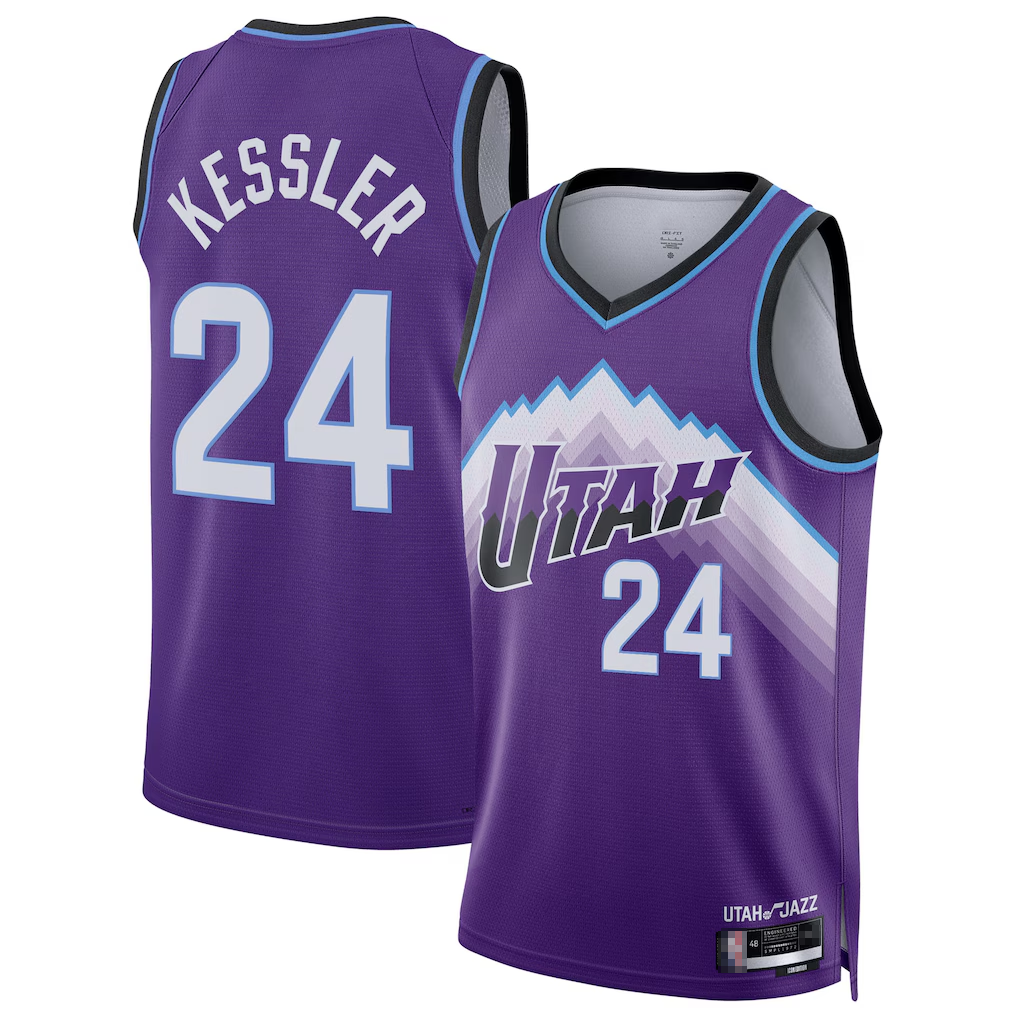 Pouc U.Jazz #24 Walker Kessler Purple Swingman Jerseys- Icon Edition