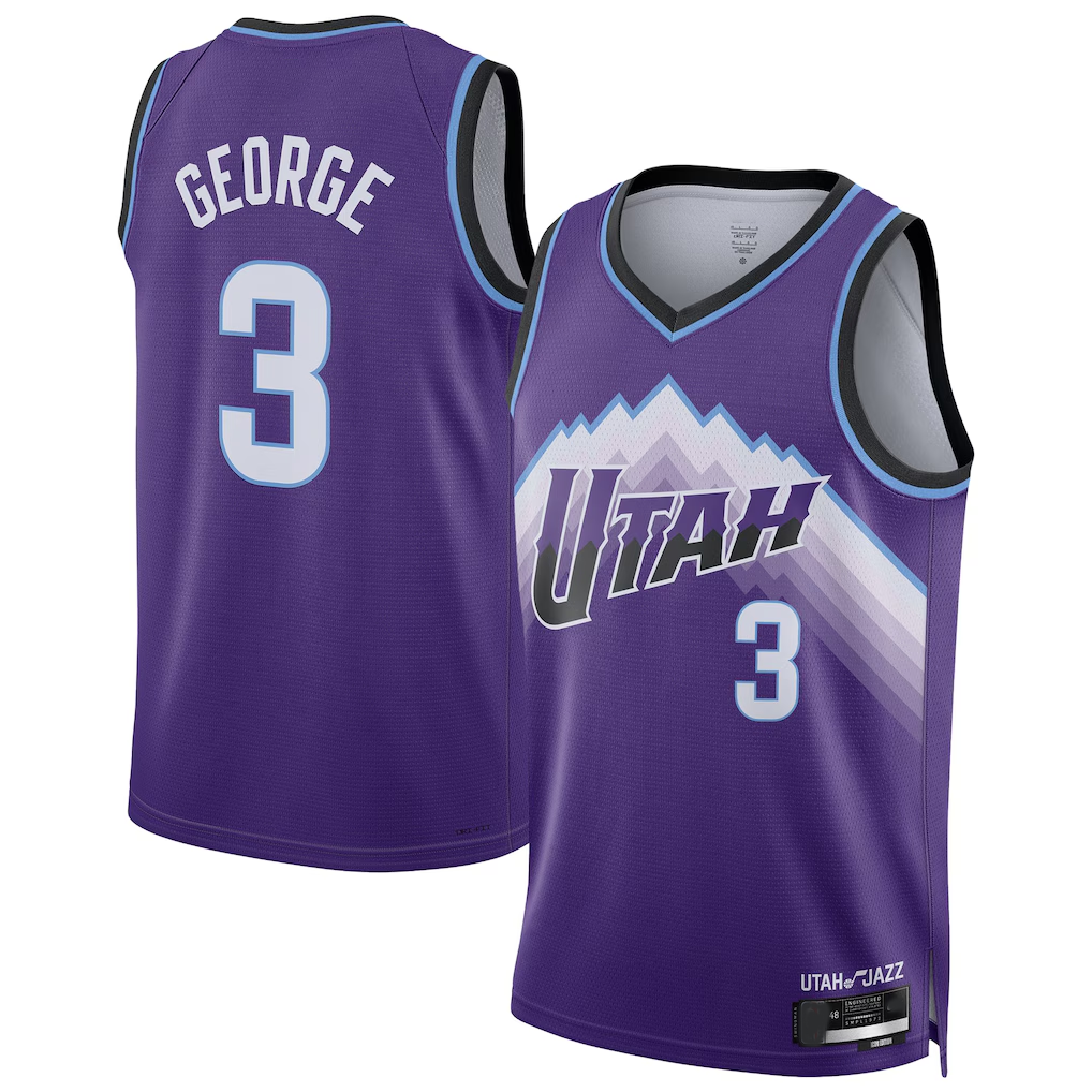 Pouc U.Jazz #3 Keyonte George Purple Swingman Jerseys - Icon Edition