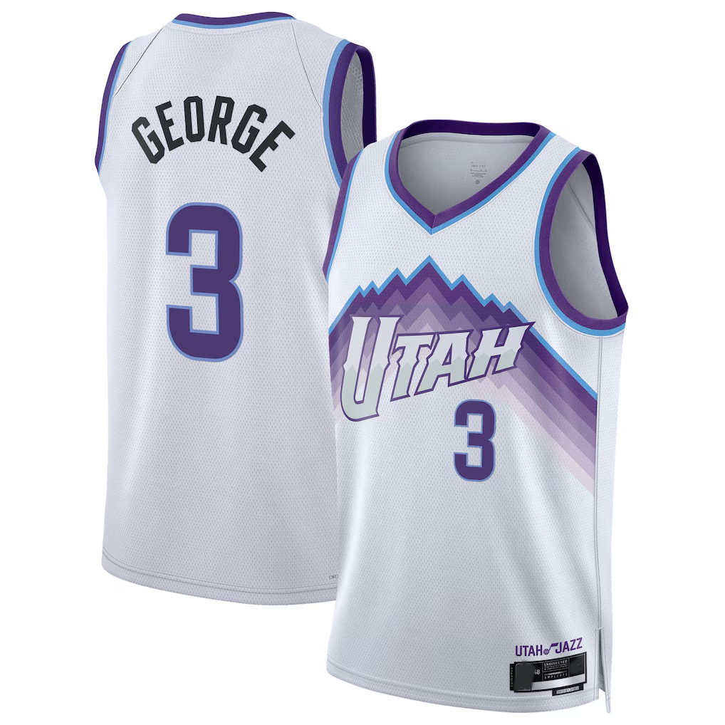 Pouc U.Jazz #3 Keyonte George White Swingman Jerseys - Association Edition