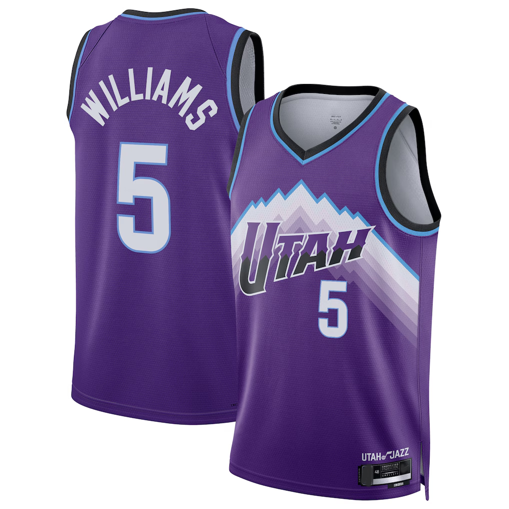 Pouc U.Jazz #5 Cody Williams Purple Swingman Jerseys - Icon Edition