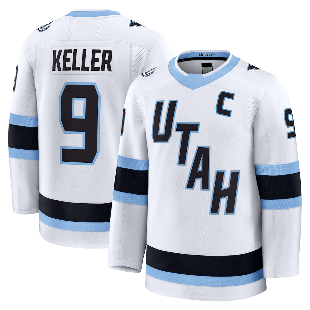 Pouc U.Mammoth #9 Clayton Keller White Away Premium Player Jerseys