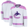 Pouc V.Canucks White 2024 Hockey Fights Cancer Practice Jerseys