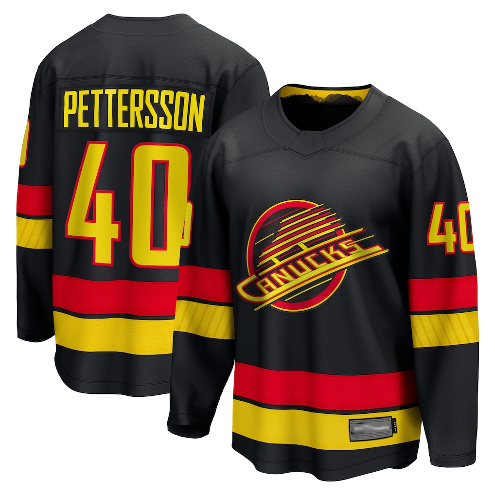 Pouc V.Canucks #40 Elias Pettersson Black Breakaway Jerseys