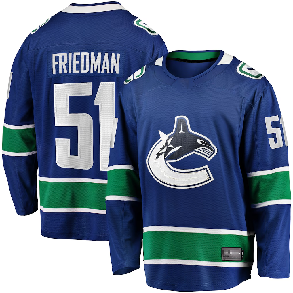 Pouc V.Canucks #51 Mark Friedman Blue Home Premier Breakaway Player Jerseys
